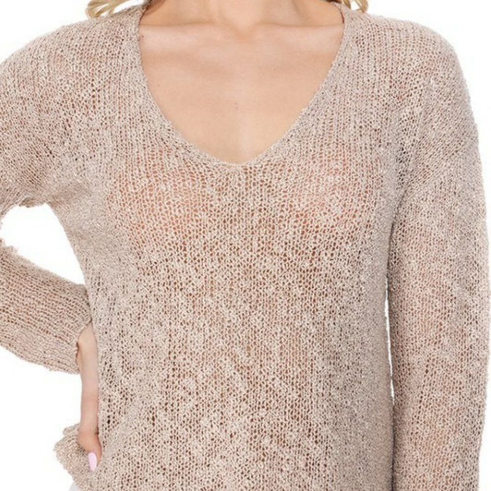 ❥ Pull Over Knit Sweater in Taupe